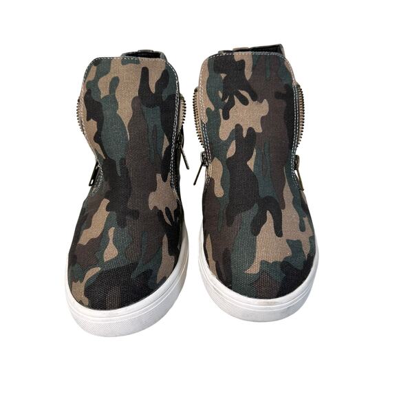 Cushionaire Hart Hidden Wedge Sneaker WMNS Camp Print US Sz 9 Zipper Ankle Shoes - Picture 6 of 6